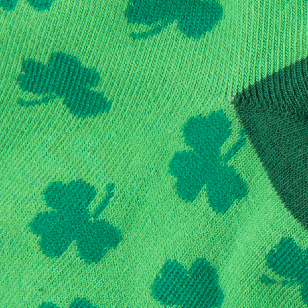 Green shamrock socks close up