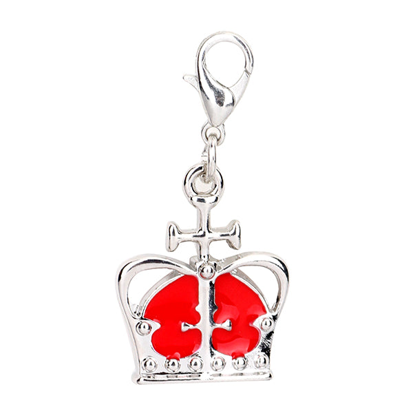 Red Crown Clip on Charm