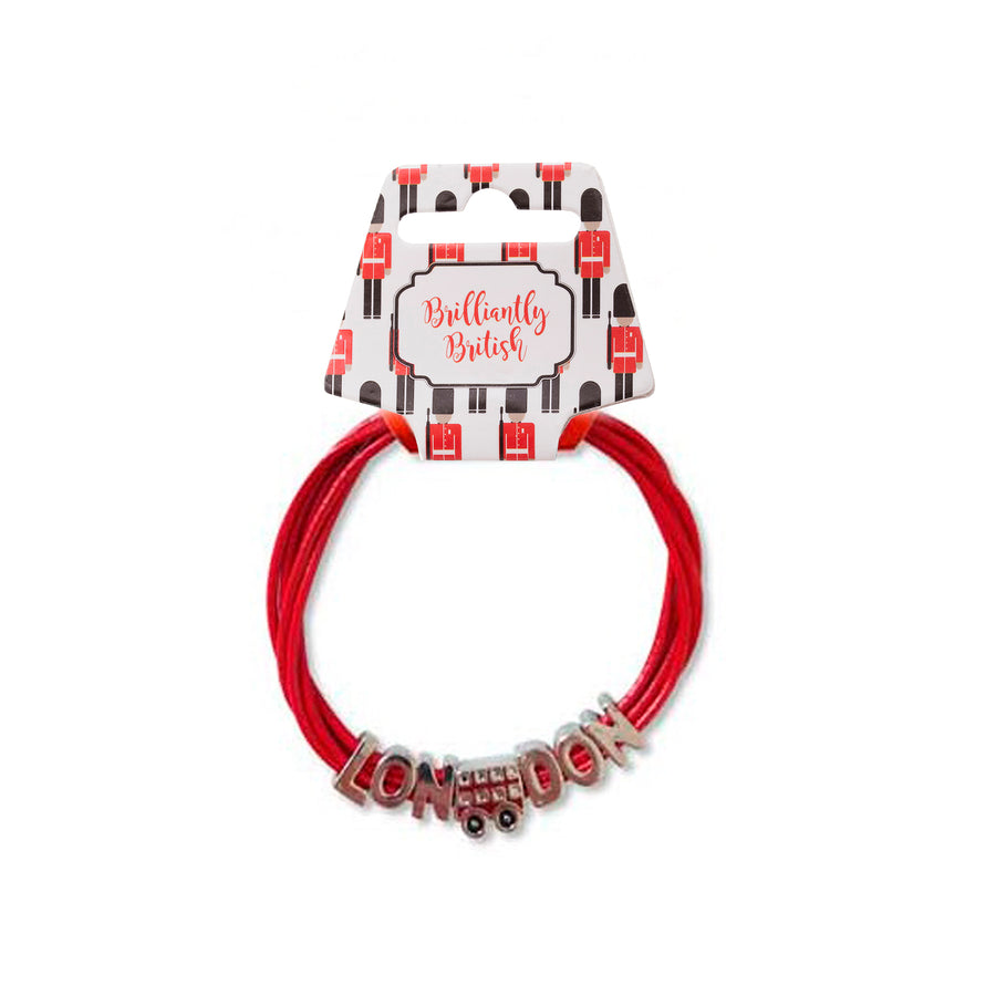 Red pleather london bracelet