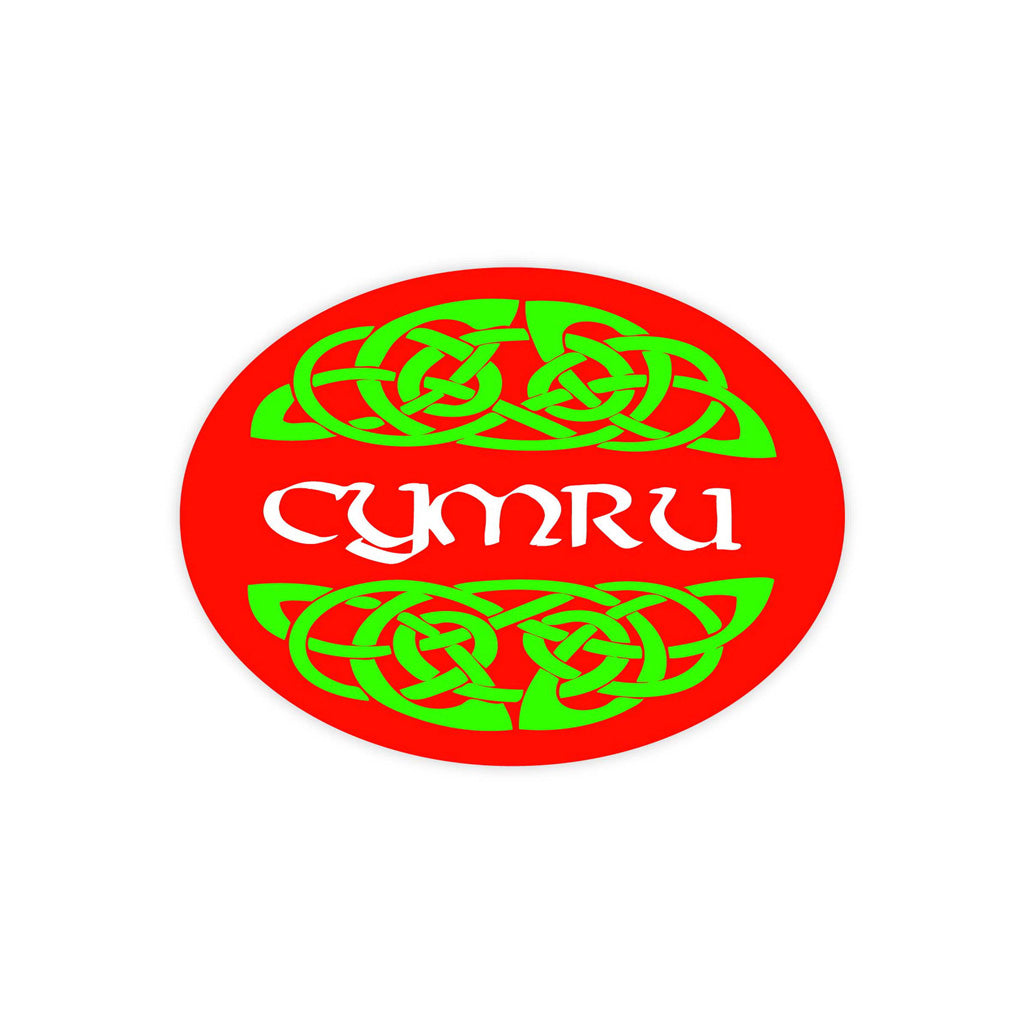 Cymru Red/Green Celtic Oval Sticker