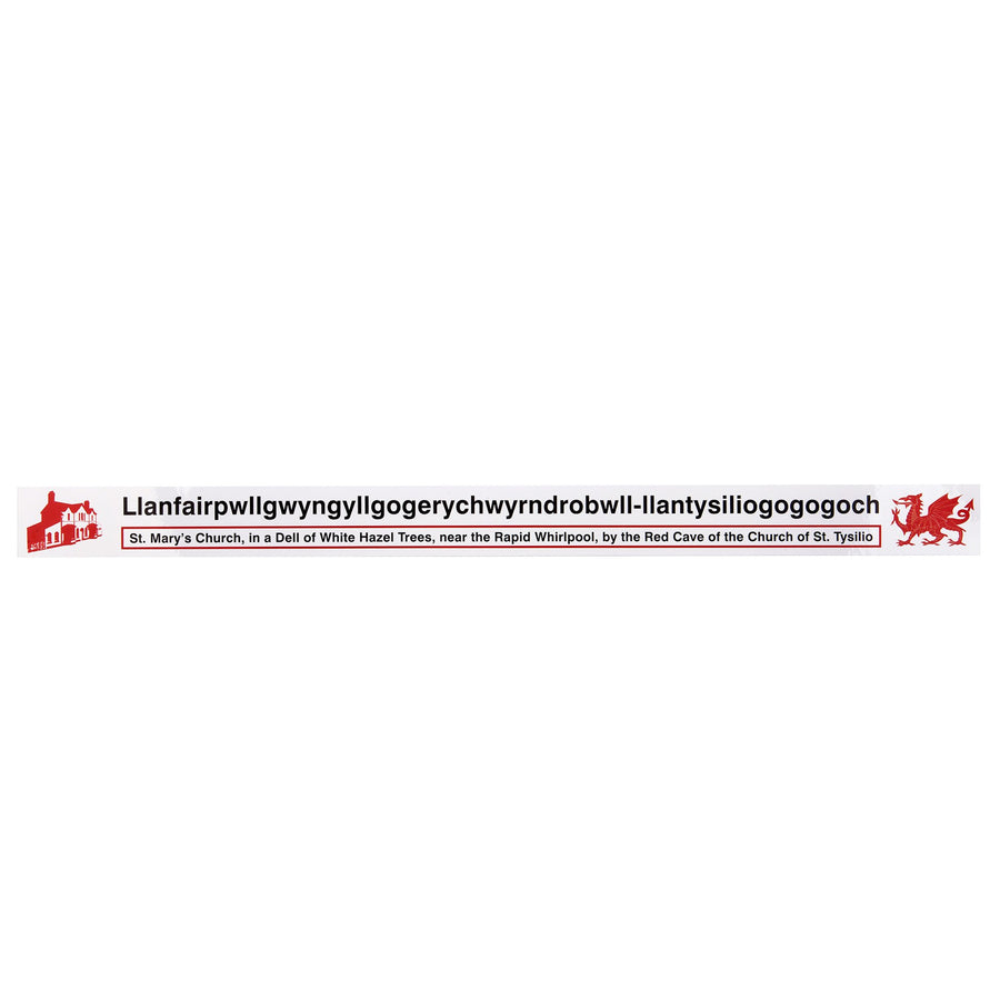 Llanfair Long Inside Cling Sticker